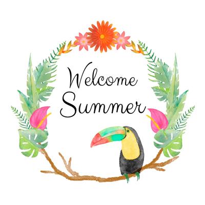 Tropical Wreath With Toucan And Quote