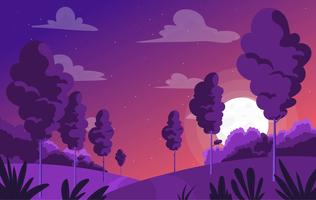 Vector Purple Landscape Illustration