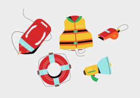 Lifeguard Tools and Stuff for Safety Vector Flat Illustration Pack