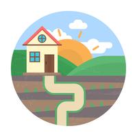 Linear Village House vector