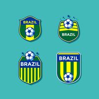 Vector de parches de fútbol de Brasil