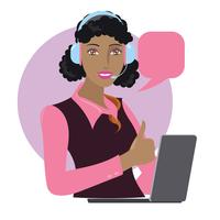 Ayuda en línea virtual Atención al cliente o servicio al cliente vector