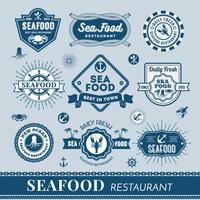 Set of seafood restaurant logo banner design vector