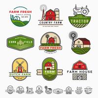 Diseño de plantilla de logotipo de granja moderna vintage