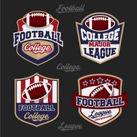 Set of football college league badge logo with four color design vector