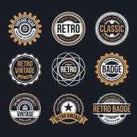 Círculo vintage y colección de diseño retro insignia vector