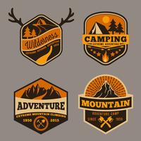 Set de aventura de camping al aire libre. vector