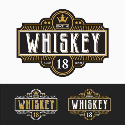 Vintage Premium Whiskey Brands Label Design