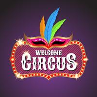 Circus banner background design with light bulbs frame vector