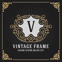 Vintage Luxury Monogram Banner Template Design vector