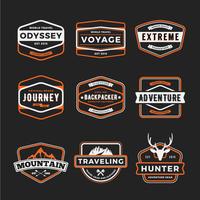 Set of badge logo outdoor adventure and traveling gear badge lo vector