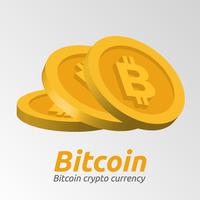 Golden Bitcoin symbols background vector