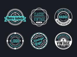 Círculo vintage y colección de diseño retro insignia vector