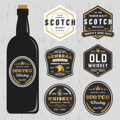 Vintage Premium Whiskey Brands Label Design