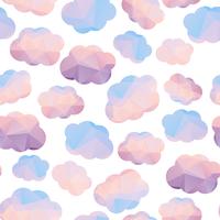 Polygonal seamless pattern with clouds.  vector