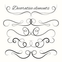 Hand drawn dividers set. Decorative borders set. Ornamental decorative elements vector