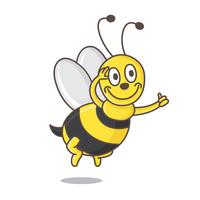 Little Bee Insect Mascot Vector Illustration