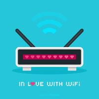 In Love With WiFi Flat Vector Concept Design