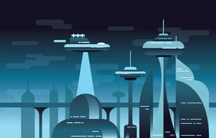 Paisaje futurista vector