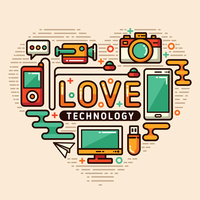 Enamorado de la tecnología vector