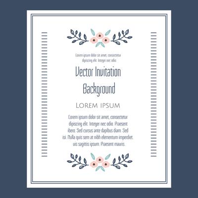 Floral vintage invitation Vector