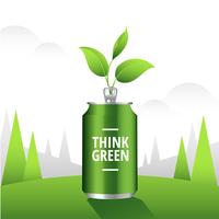 Think Green Poster Vector