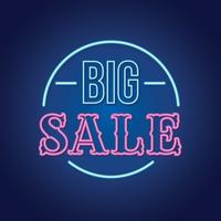 Neon Sign Big Sale vector