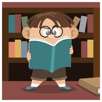 Boy Reading Book vector