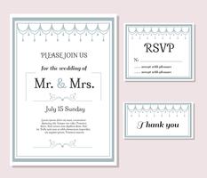 Wedding Cards Set Vector