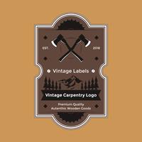 Vintage Carpentry Logo Vector