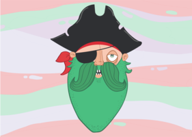 sombrero negro pirata vector