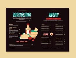 Vector de menú de comida mexicana