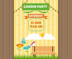 Invitación de la fiesta de primavera de jardín vector