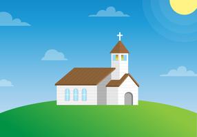 Country Church on a Hillside Vector