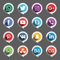 Social Media Circle Set vector