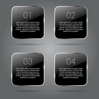 Black Glossy Banners Infographics vector