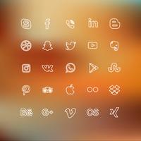 Lined Social Media Icon vector