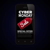 Cyber monday phone vector