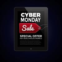 Cyber monday tablet vector