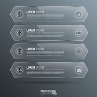 Glossy Vertical Hexagon Infographics vector