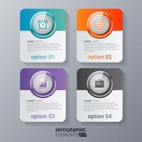 Four Rounded Rectangle Infographics vector