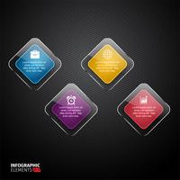 Rounded Square Step By Step Infographics vector