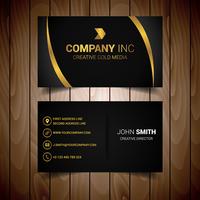 Black And Gold Lined Elegant Business Card vector