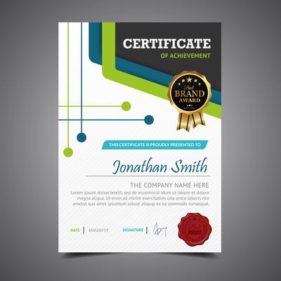 Green And Blue Diploma Template Height