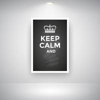 Keep Calm And On Blackboard On Wall vector