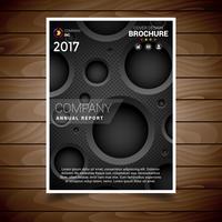 Dark Circular Hole Brochure Design Template vector