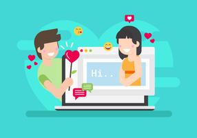 In Love with Technology Vector Illustration