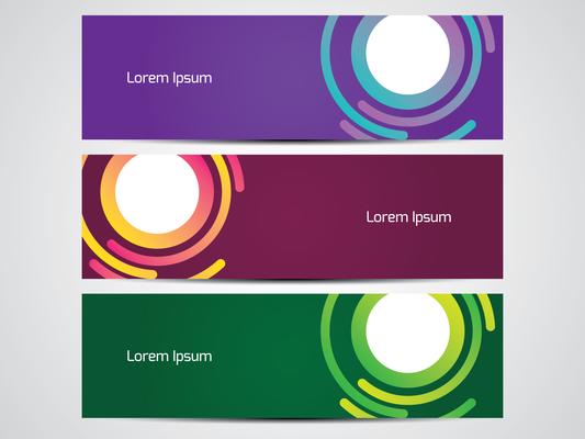 Modern Abstract Web Header Set
