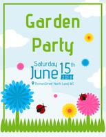 Garden Party Invitation Template vector