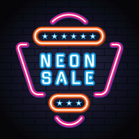 Retro Neon Sale vector